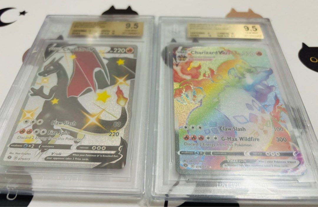 Wts Pokmon Shiny Charizard 79/73 & Rainbow Charizard 74/73 Eng BGS 9.5 ( Charizard V Vmax) Graded, Hobbies & Toys, Toys & Games on Carousell