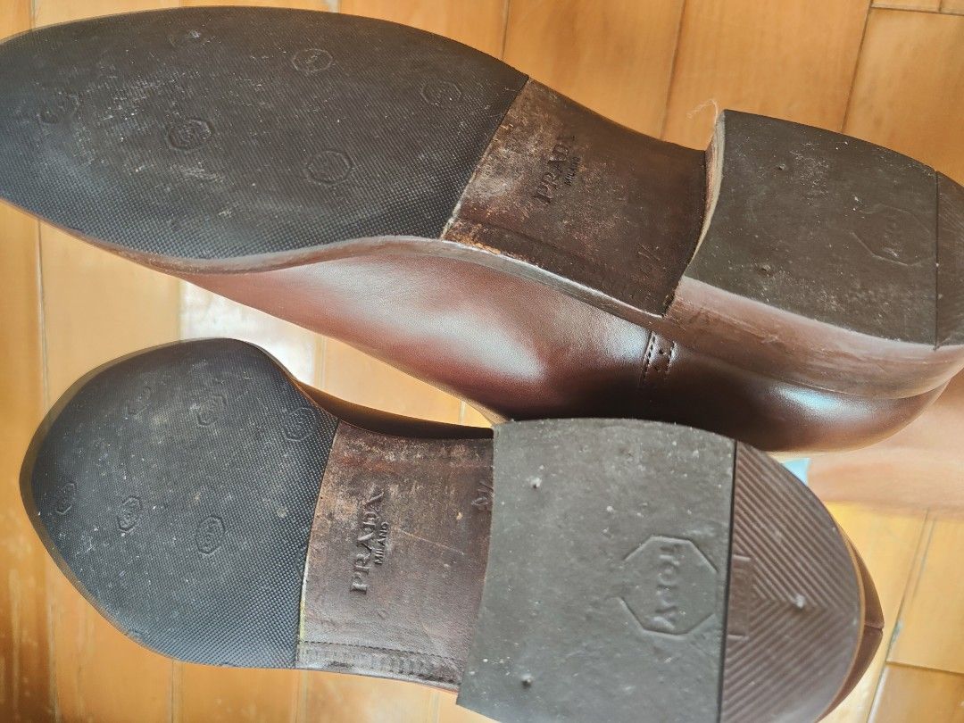 Prada Men's brown Chelsea boots size 8.5, 男裝, 鞋, 靴 Carousell