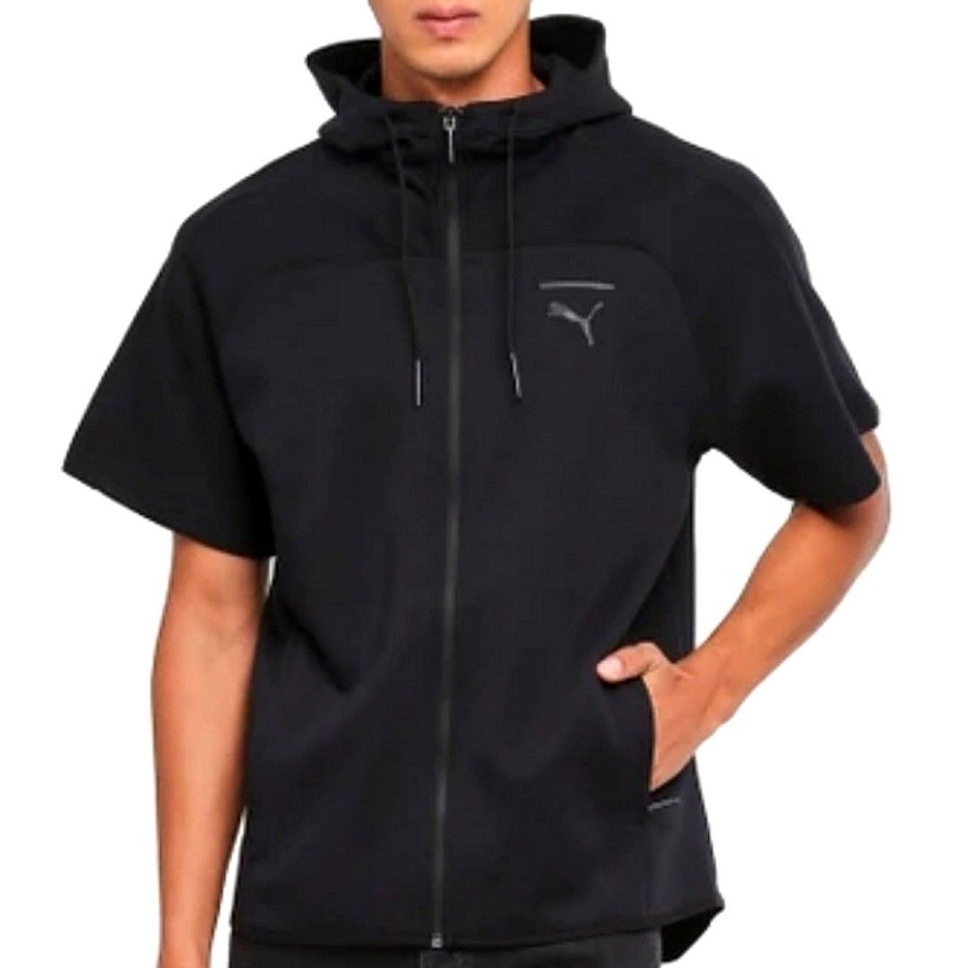 Puma Pace Trend Oversized Hoodie Jacket Black Size Small PTP 53 CM