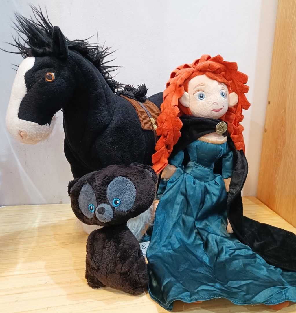 Rare Disney Brave Merida and Brother Bear Bundle (Category: Plushies & Soft Toys) located in Quezon City. Submitted by babylianne (Listing ID 1334181058, Image 1). Description: Rare Disney Brave Merida and Brother Bear Bundle Merida - Disney Store Bundle A - 3200 Angus Merida Brother Bear Bundle B -2200❌SOLD Large Merida Big Brother Bear with Disney Patch Bundle C - 880 ❌ SOLD Medium Merida Medium Bear In Excellent Condition Actual Photo Posted A