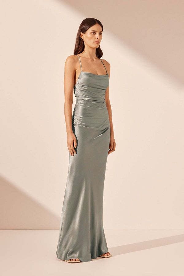 Shona Joy La Lune Lace Back Maxi Dress in Sage, Women's Fashion, Dresses &  Sets, Evening dresses & gowns on Carousell