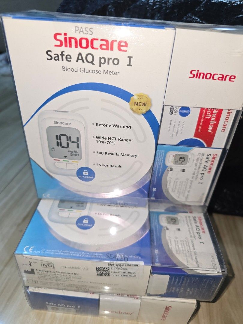 Sinocare glucometer with free 50 strips and lancets (Category: Health Monitors & Weighing Scales) located in Caloocan City. Submitted by thermalgun_supplier (Listing ID 1334060672, Image 2). Description: Sinocare glucometer with free 50pcs strips and lancets.
