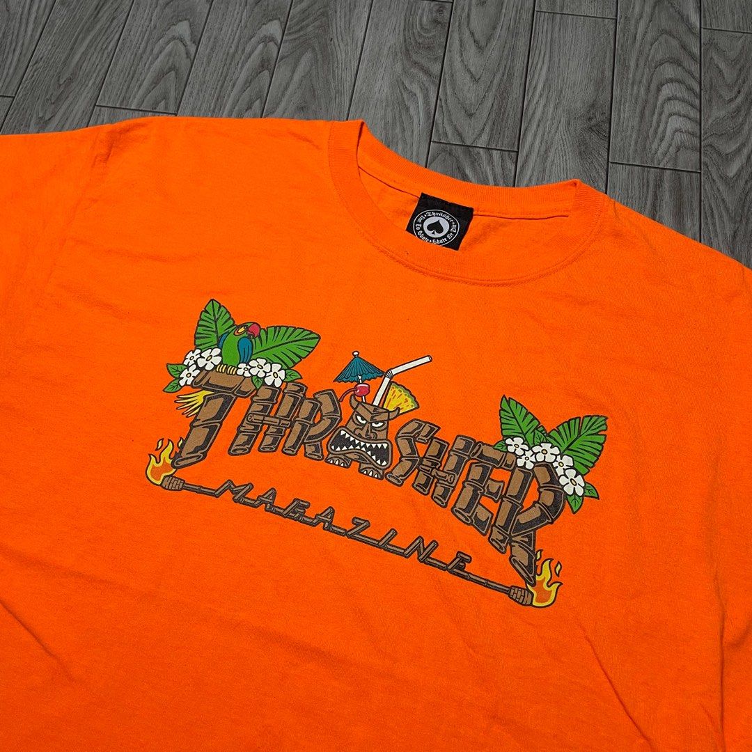 Thrasher Magazine Tiki Hawaii Men s Fashion Tops Sets Tshirts Polo Shirts on Carousell