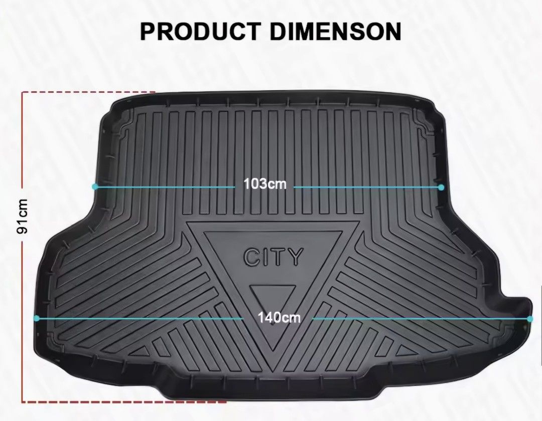 Trunk Tray Mat Honda City 2016 (Category: Upholstery, Seatcovers and Other Interior Parts and Accessories) located in Taguig. Submitted by debbys_closet (Listing ID 1334093914, Image 1). Description: Honda City 2016-2020 Dimensions: Inner: 103 cm Outer: 140 cm Length: 91 cm *Please ensure to measure first. Delivery will be c/o buyer.