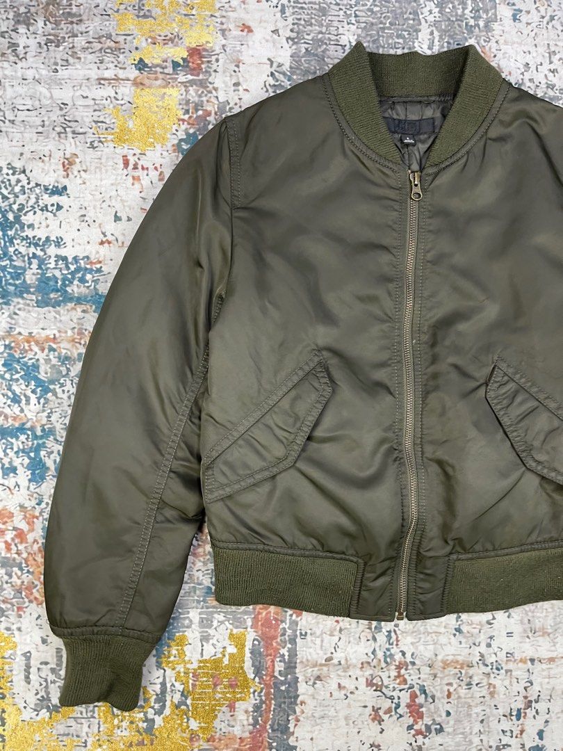 Uniqlo green bomber jacket top