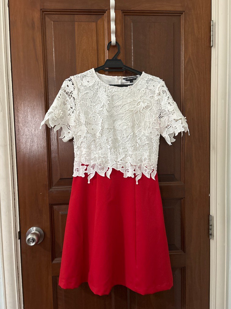White top red bottom dress 2025