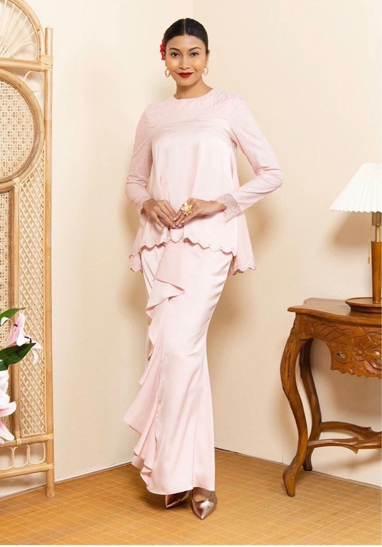 Zalia Embroidery Babydoll Kurung Set Women s Fashion Muslimah Fashion Baju Kurung sets on Carousell