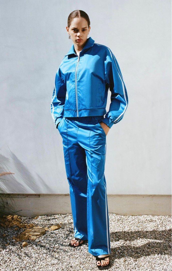 ★ZARA★ SATIN JACKET WITH SIDE STRIPE SATIN JACKET WITH SIDE STRIPE - Navy blue | ZARA Hungary