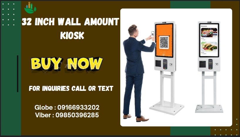 32 Inch Wall Mount Touch Screen Fast Food Ordering KIOSK Self Service ...