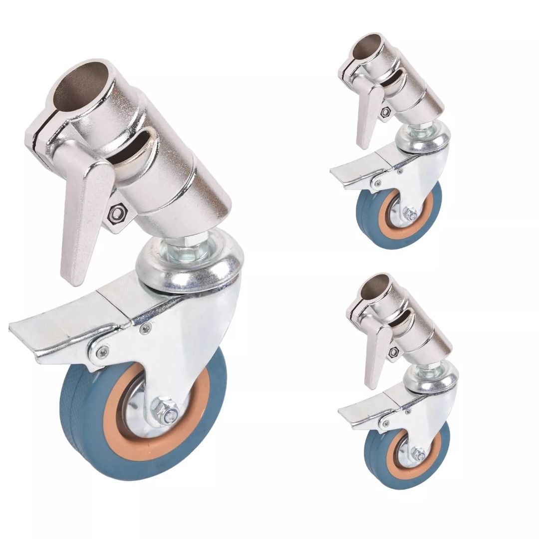 3Pack C-Stand Swivel Casters Wheels Set Heavy Duty Photography Studio Tripod62863835436931110