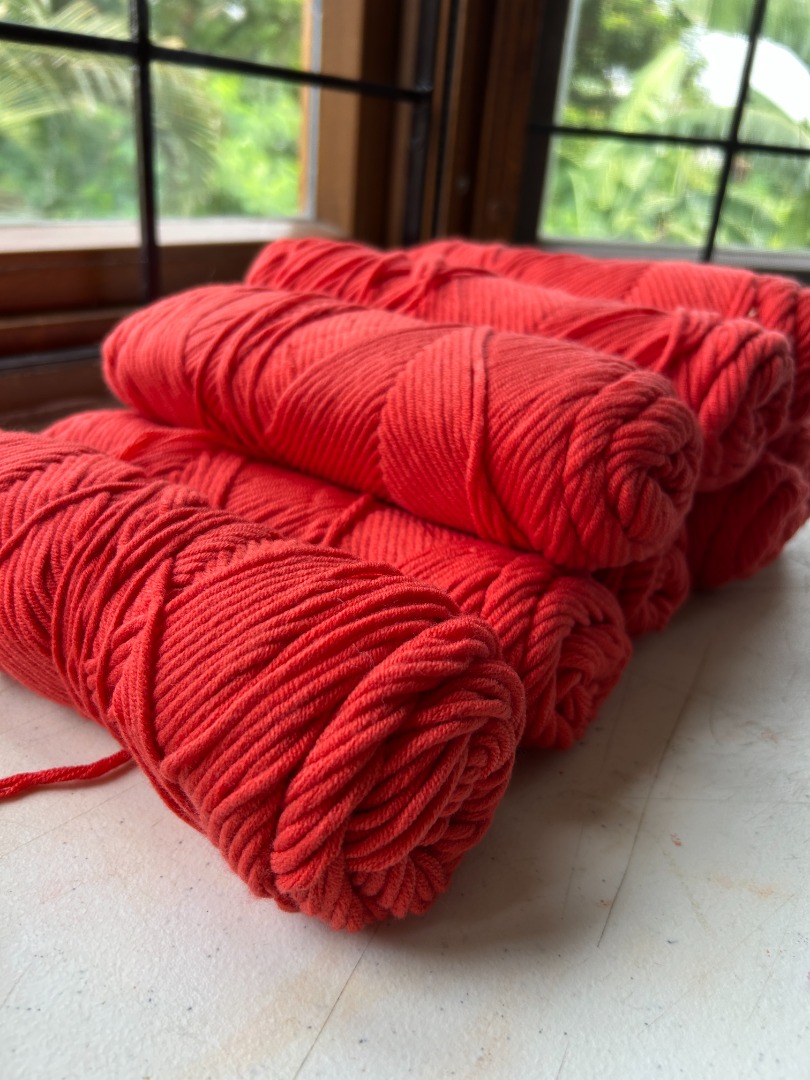 8ply Milk Cotton Yarn in Fire Engine Red, Hobbies & Toys, Stationary ...