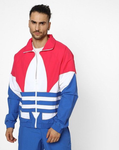 Adidas Trefoil Colorblock Track Jacket Men s Fashion Activewear on Carousell