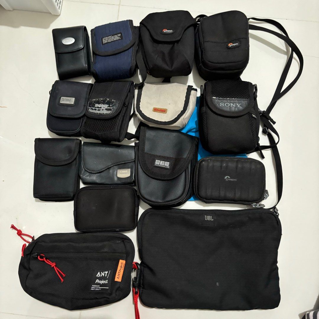 ASSORTED CAMERA BAGS (Category: Camera Bags & Carriers) located in Dagupan City. Submitted by retroshutterph (Listing ID 1337266463, Image 1). Description: TAKE ALL/BUNDLE DIGITAL/FILM CAMERAS- declared defective/for parts/for repair ASSORTED CHARGERS- lumix sony canon etc CAMERA BAGS- assorted sizes OPEN FOR OFFERS📣TAKE ALL ONLY/BUNDLE(CAM/CHARGER/BAGS) PANGASINAN BASED SHIPPING VIA J&T/BUS SHIP BANK/GCASH PAYMENT.