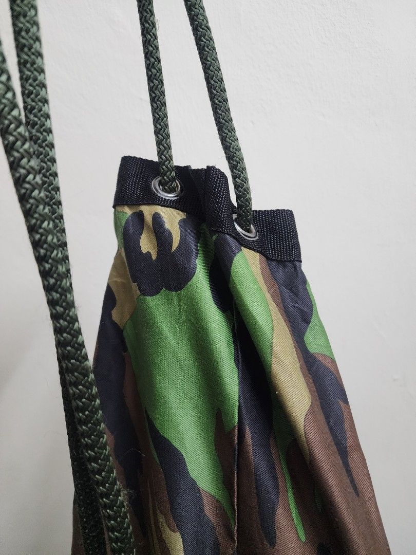 Bag Loreng Askar Military Camo Commando Bucket Beg Guni Jerut Uncang ...