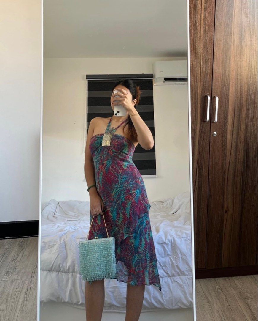BCBGMAXAZRIA asymmetrical midi dress Women s Fashion Dresses Sets Dresses on Carousell