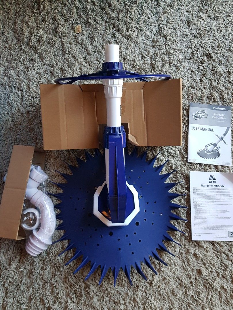 BNew in Box Powerforce UV Stabilized Automatic Rotating Finned Swimming Pool Cleaner (Category: Cleaning Tools & Supplies) located in Quezon City. Submitted by carothree (Listing ID 1337249484, Image 2). Description: JUST ATTACH THIS CLEANER TO YOUR HOSE AND IT WILL CLEAN YOUR POOL! The finned disc ensures no pool finish, such as concrete, plaster, aggregates, tile or fibreglass, is too hard for it to adhere to. Plus, its anti-stick design and un