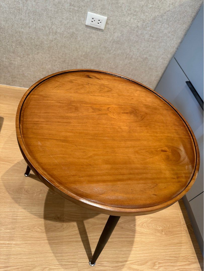 JOSH ACCENT TABLE W/ METAL IRON LEGS (Category: Tables & Sets) located in Quezon City. Submitted by rocketretailers (Listing ID 1337355360, Image 2). Description: **FOR PREORDER: ETA 6-8 weeks Diameter: 60cm Height: 60cm Walnut finish table top Iron metal legs .