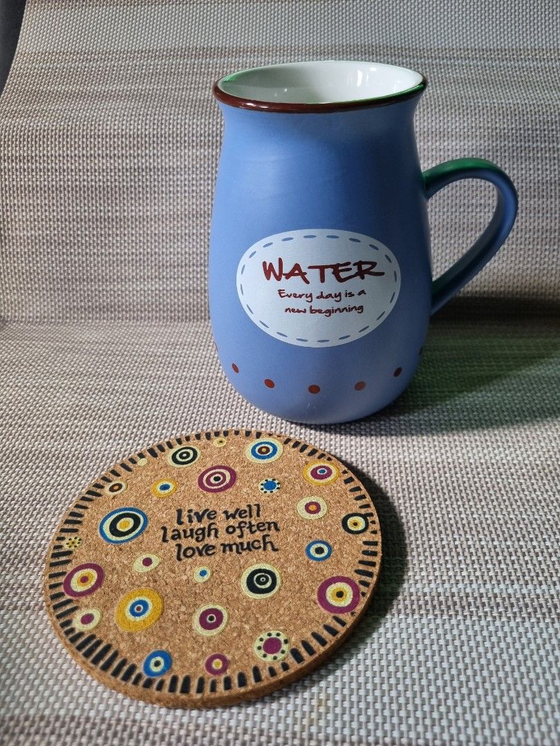 Ceramic Coffee Mug with cork coaster (Category: Coffee & Tea Tableware) located in San Mateo. Submitted by realmeljorie (Listing ID 1337257338, Image 2). Description: Cute and nice Unique design Good for everyday loc. ampid 1 San Mateo Rizal.