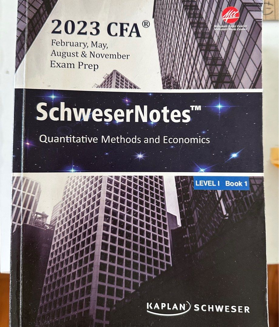 CFA Level 1 - SchweserNotes (Used the same books for November 2024 ...