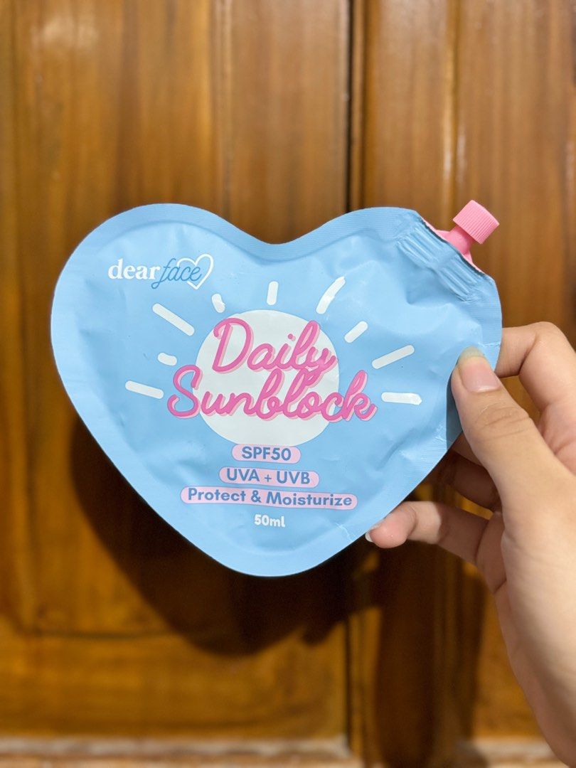 Dear Face Daily Sunblock (Category: Face Care) located in Bago City. Submitted by CTs_Selection (Listing ID 1337302453, Image 1). Description: Sealed.