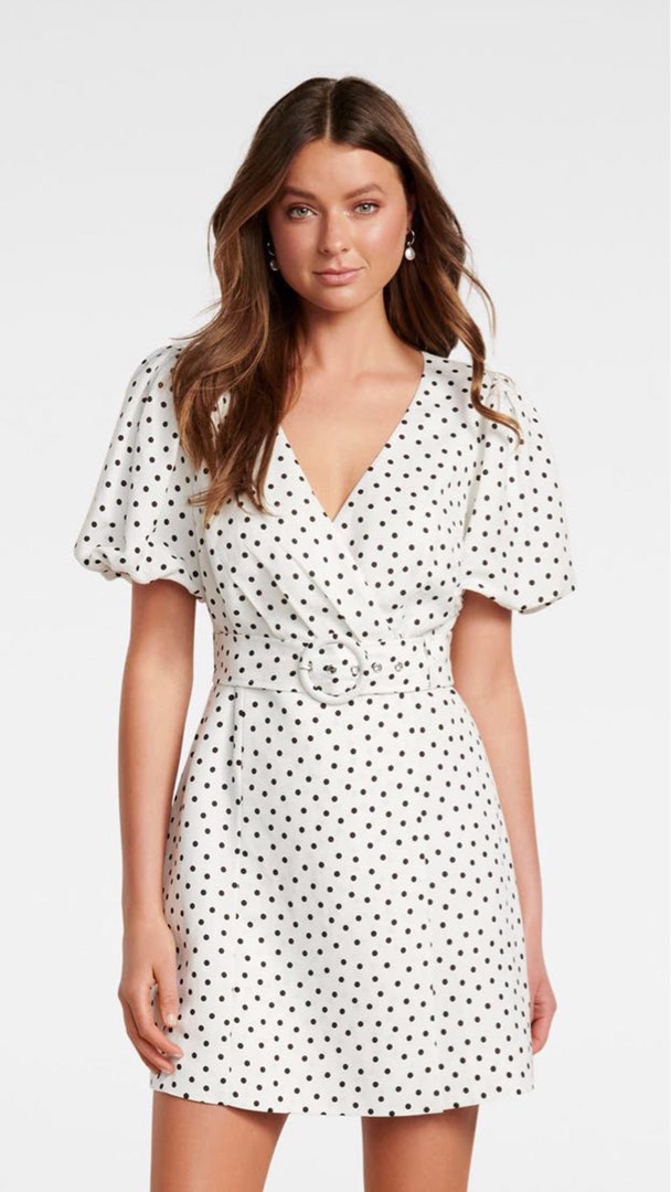 Wrap around Linen Dress | White