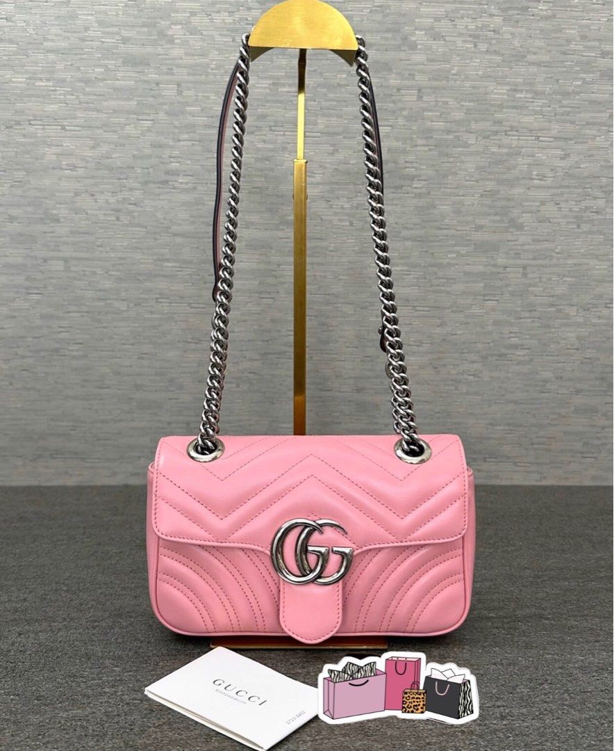 Gucci GG marmont mini pink SHW auth Luxury Bags Wallets on Carousell