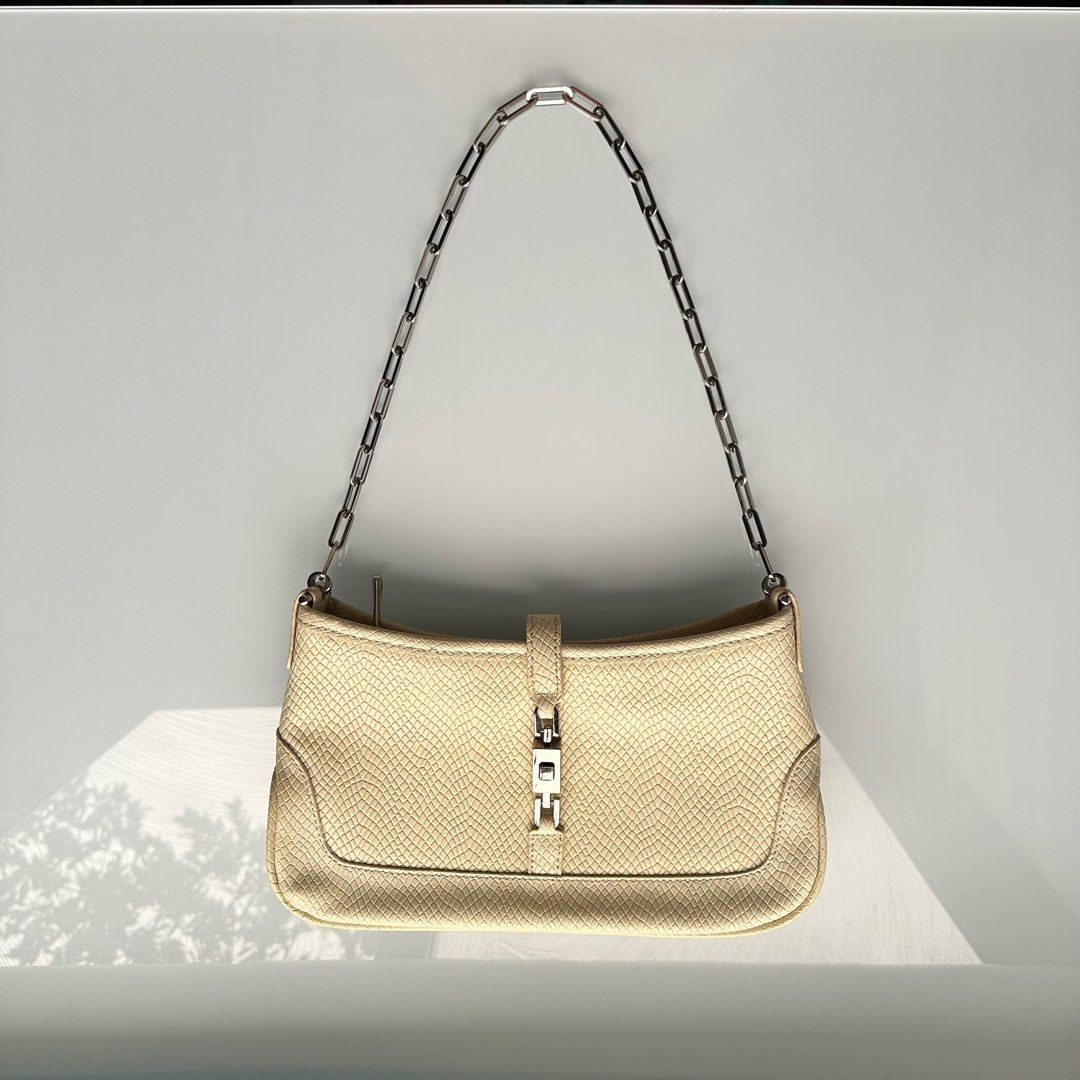Gucci Jackie Style Brandless Shoulder Bag Kili Baguette in Cream Women s Fashion Bags Wallets Shoulder Bags on Carousell