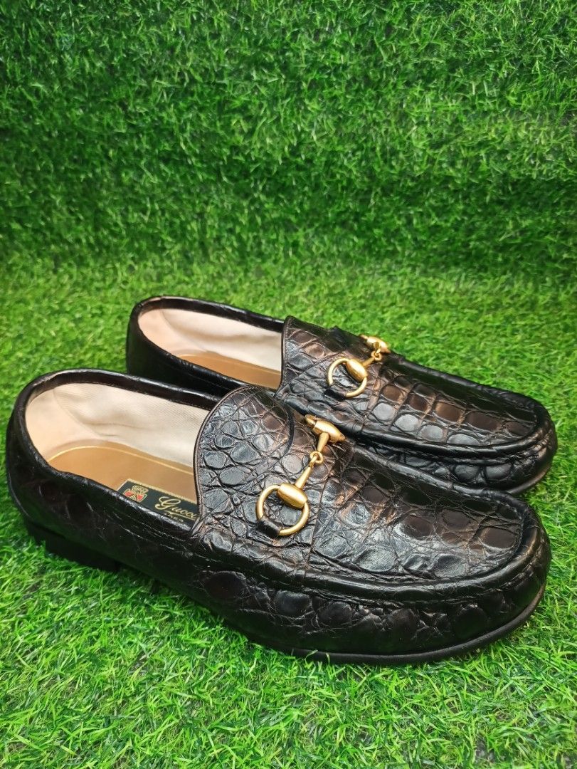 GUCCI LOAFERS CROCODILE LEATHER