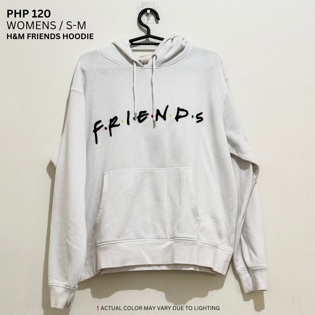 H M FRIENDS WHITE HOODIE Women s Fashion Coats Jackets and Outerwear on Carousell