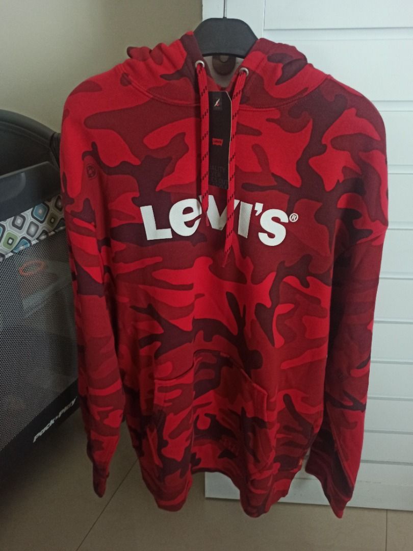 Hoodie Levi s Red Camo Fesyen Pria Pakaian Baju Luaran di Carousell