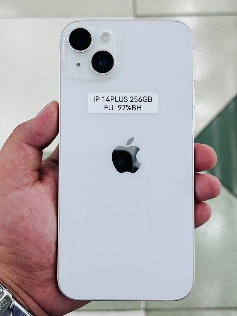 Iphone 14 Plus 256gb 97% batt FU (Category: iPhone 14 Series) located in San Juan City. Submitted by javedsgadgetshop (Listing ID 1337251954, Image 1). Description: OPEN FOR INSTALLMENT VIA CREDIT CARD/GGIVES/SPAY/BILLEASE & SWAP/TRADE-IN! BUY AND SELL! Quick Specs : Iphone 14+ •256gb •NTC Variant •97% batt health •Factory Unlock •95% Smoothness •No hidden issue | No Repaired •100% Authentic | Not Refurbished •w/ OEM Charger & store warranty ❣️ -