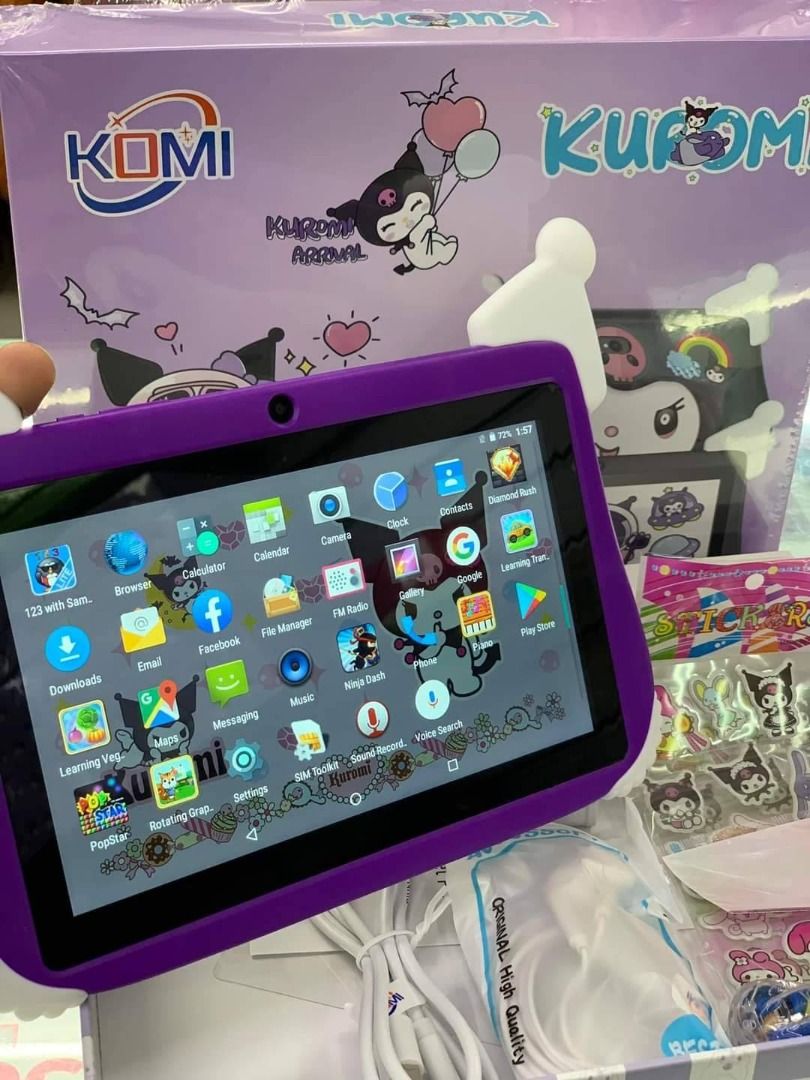 Kuromi Tablet (Category: Android) located in Manila. Submitted by yannieshop (Listing ID 1337280165, Image 2). Description: KOMI KUROMI TABLET for kids Available color : PINK PURPLE BLUE SPECS please see last photo..