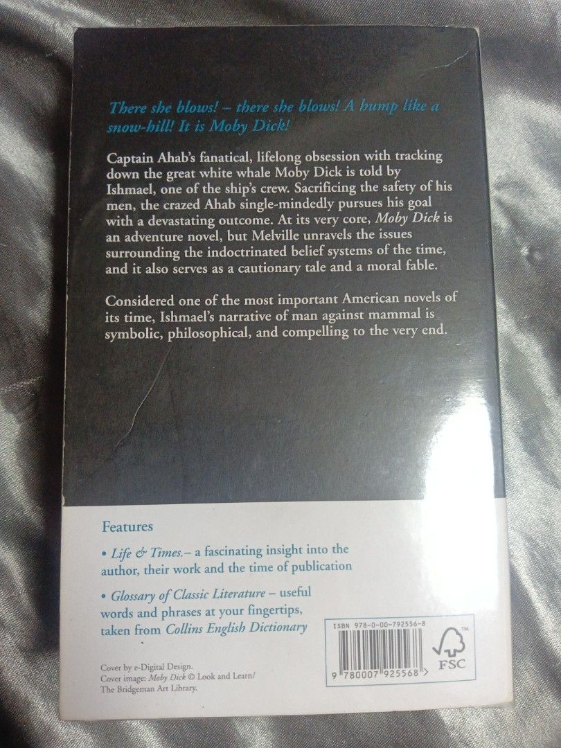 Moby Dick by Herman Melville (Category: Storybooks) located in Quezon City. Submitted by phick (Listing ID 1337365498, Image 3). Description: Bought from Fully booked. Protected by a plastic cover and only read once..