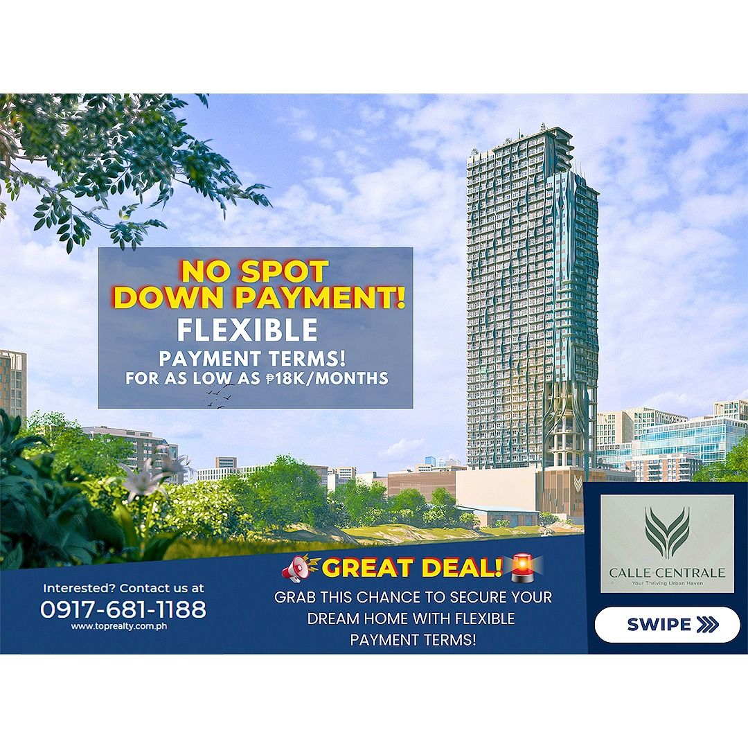 NO DOWNPAYMENT Pre selling Condo for Sale in Quezon City at Calle Central Property For Sale Apartments Condos on Carousell