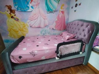 Rococo Pink Single Princess Bed Double Bed With Upholstered High