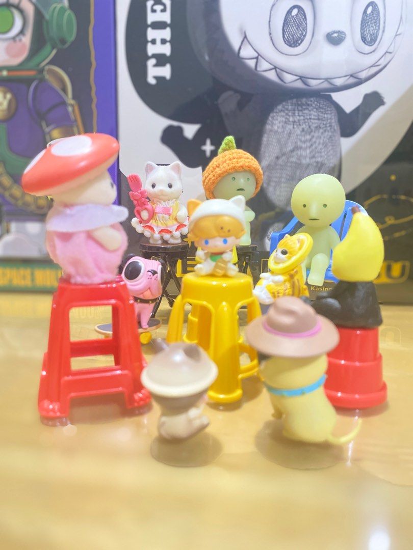 QUE SERA SERA - Plastic Chair Blind Box (Category: Chairs) located in Quezon City. Submitted by skiplings (Listing ID 1337282960, Image 2). Description: “Madam chair…” blind boxes now available! ❤️💙💛 4 designs available [ALL RANDOM]: 1. Arm Chair (1 pc.) 2. Folding Stool (2 pcs.) 3. High Stool (2 pcs.) 4. Low Stool (3 pcs.) ₱290 per blind box! — Limited quantity available. Perfect for your small desk trinkets like SMISKI, Sonny Angels, POP BEAN