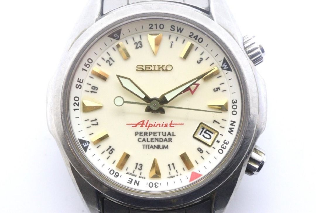 Ultra rare Seiko Alpinist GMT titanium HAQ perpetual calendar 8F56
