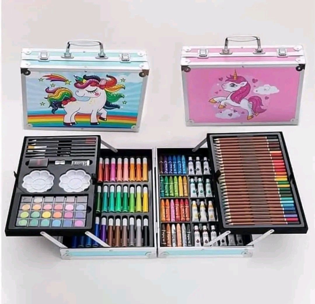 😍😍UNICORN ART SET 145PCs (Category: Art & Prints) located in Manila. Submitted by jashopp (Listing ID 1337260379, Image 3). Description: 😍😍UNICORN ART SET 145PC 🔥🔥 📌📌540php ✅ 33pcs Watercolor Pens ✅ 24pcs Oil Pastels ✅ 28pcs Color Pencils ✅ 24pcs Watercolor Cakes ✅ 24pcs Watercolor Paints ✅ 4pcs Brushes ✅ 2pcs Palettes ✅ 2pcs Pencils ✅ 2pcs Erasers ✅ 1pc Sharpener ✅ 1pc Aluminum Case ONHAND ‼️‼️ BRAND NEW ‼️ SAME DAY DELIVERY VIA LALAMOVE