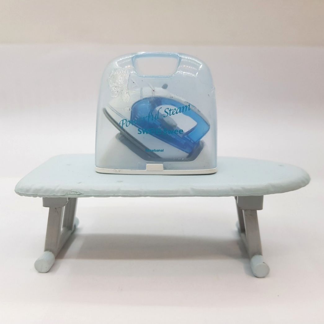 2005 miniature home appliance iron ironing board Sylvanian scale Re-Ment (Category: Kids Toys) located in Imus. Submitted by mostlyvintage (Listing ID 1337541575, Image 1). Description: 🎀 scale is compatible with Sylvanian Families 🎀 🎀 board has scratches 🎀 🌸For fashion finds and other stuff, pls. visit my other Carousell store: https://carousell.app.link/XSuC3F3Gsuba.
