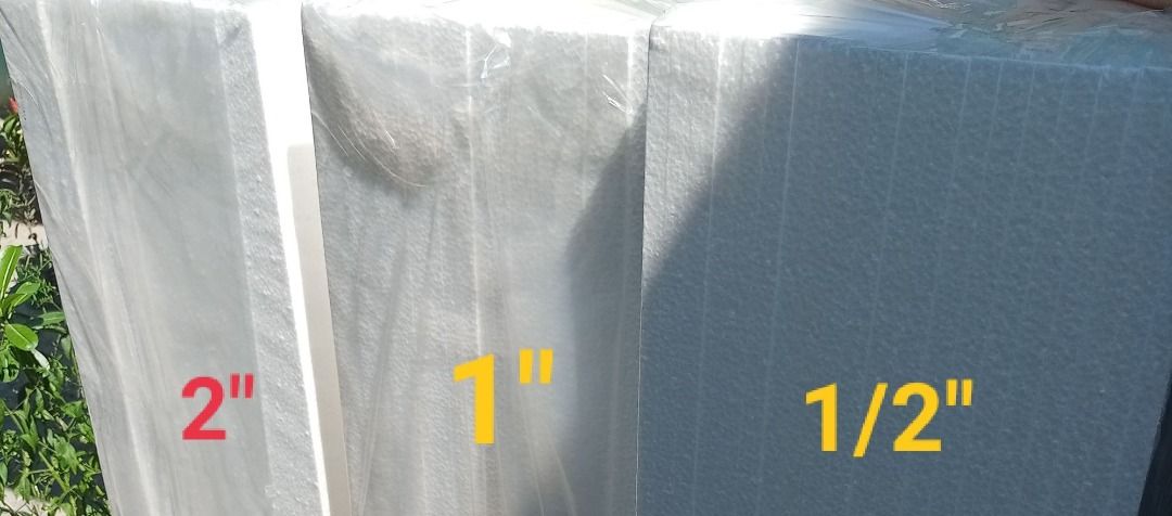 2ft x 4ft Styrofoam Styro Sheet (Category: Construction & Building Materials) located in Manila. Submitted by golden888onlineshop (Listing ID 1337514845, Image 2). Description: 2ft x 4ft Styrofoam Styro Sheet Thickness: 1/2inch /20pcs 1 inch /10pcs 2 inch /5pcs Non-flame-retardant. Light-weight, water-resistant and economical. Many common applications such as construction underground work, infrastructure foundation system, art crafting, event scu