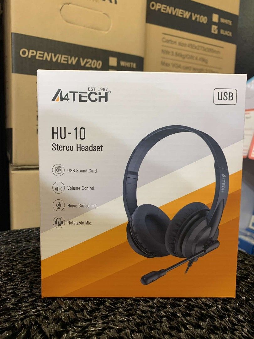A4Tech HU-10 USB Headset with Noise Cancelling Mic and Volume Control (Category: Headphones & Headsets) located in Makati City. Submitted by slaccessoriesshop (Listing ID 1337554850, Image 1). Description: A4Tech HU-10 USB Headset with Noise Cancelling Mic and Volume Control 💥 ELECTRONICS, COMPUTER ACCESSORIES AND APPLIANCES 💥 All Items - Original / Brand New / Sealed We issue SALES INVOICE With WARRANTY RECEIPT With TECHNICAL SUPPORT Accepting