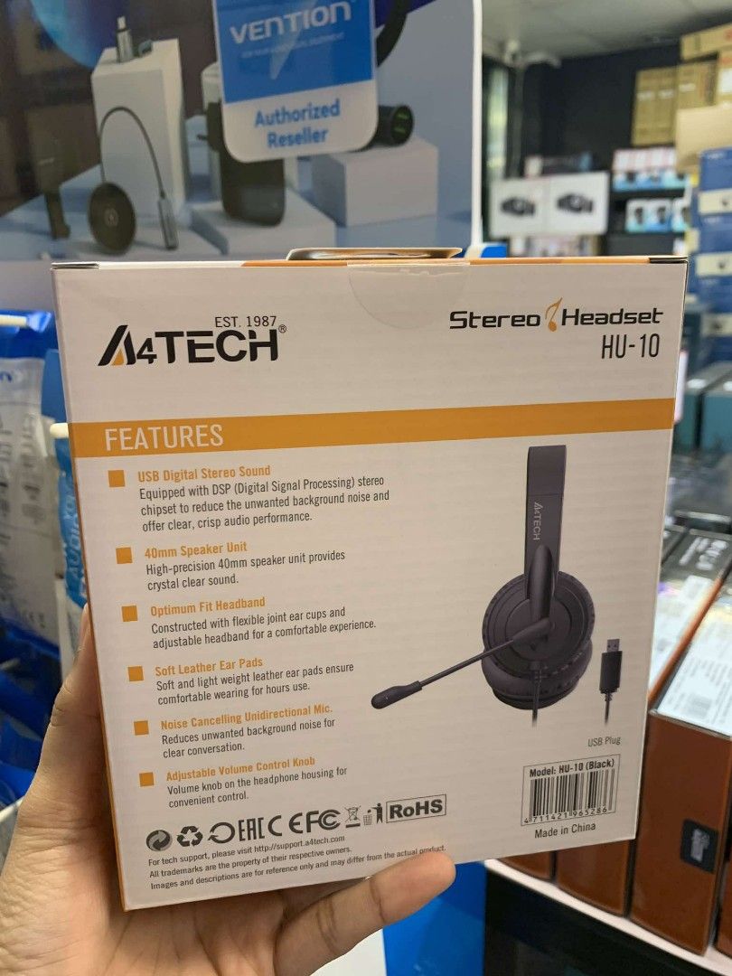 A4Tech HU-10 USB Headset with Noise Cancelling Mic and Volume Control (Category: Headphones & Headsets) located in Makati City. Submitted by slaccessoriesshop (Listing ID 1337554850, Image 2). Description: A4Tech HU-10 USB Headset with Noise Cancelling Mic and Volume Control 💥 ELECTRONICS, COMPUTER ACCESSORIES AND APPLIANCES 💥 All Items - Original / Brand New / Sealed We issue SALES INVOICE With WARRANTY RECEIPT With TECHNICAL SUPPORT Accepting