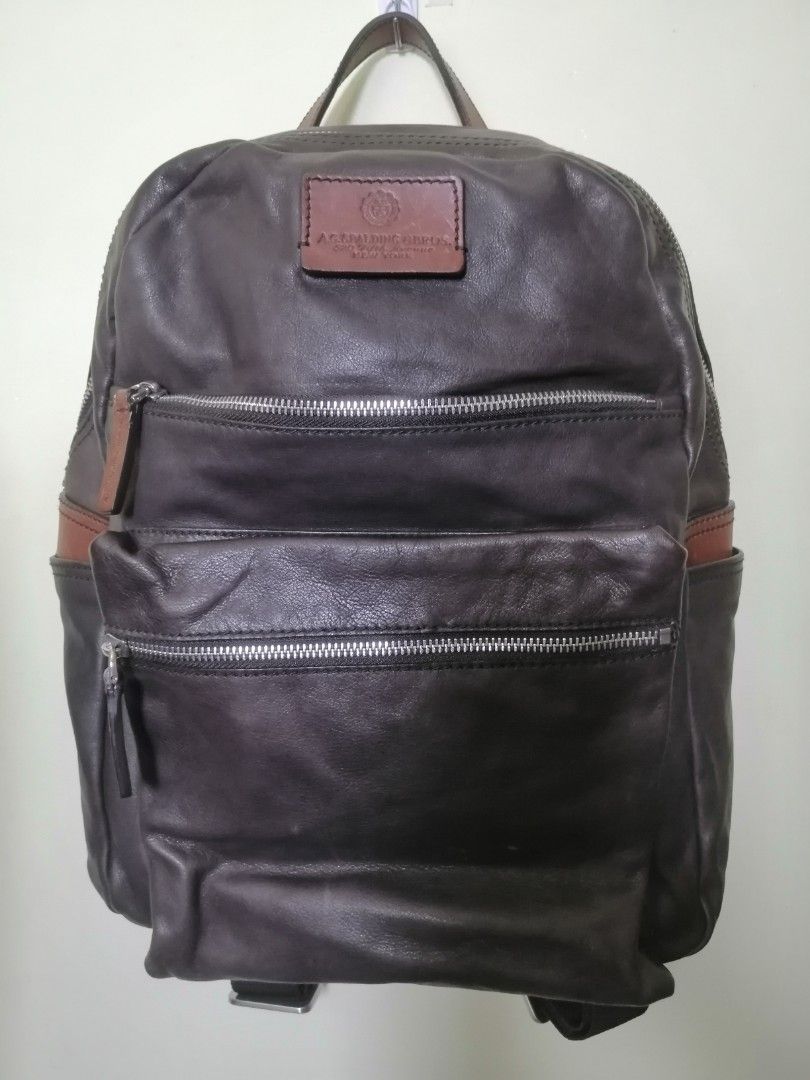 A.G. Spalding & Bros Backpack (Category: Backpacks) located in Quezon City. Submitted by annyeong9 (Listing ID 1337565277, Image 1). Description: A.G. Spalding Bros Brown leather backpack. Classic and elegant. Rare and vintage. P2000. No flaws. Zippers are in good condition. Due to camera lighting, actual color of the bag at times differs. PM for details and price..