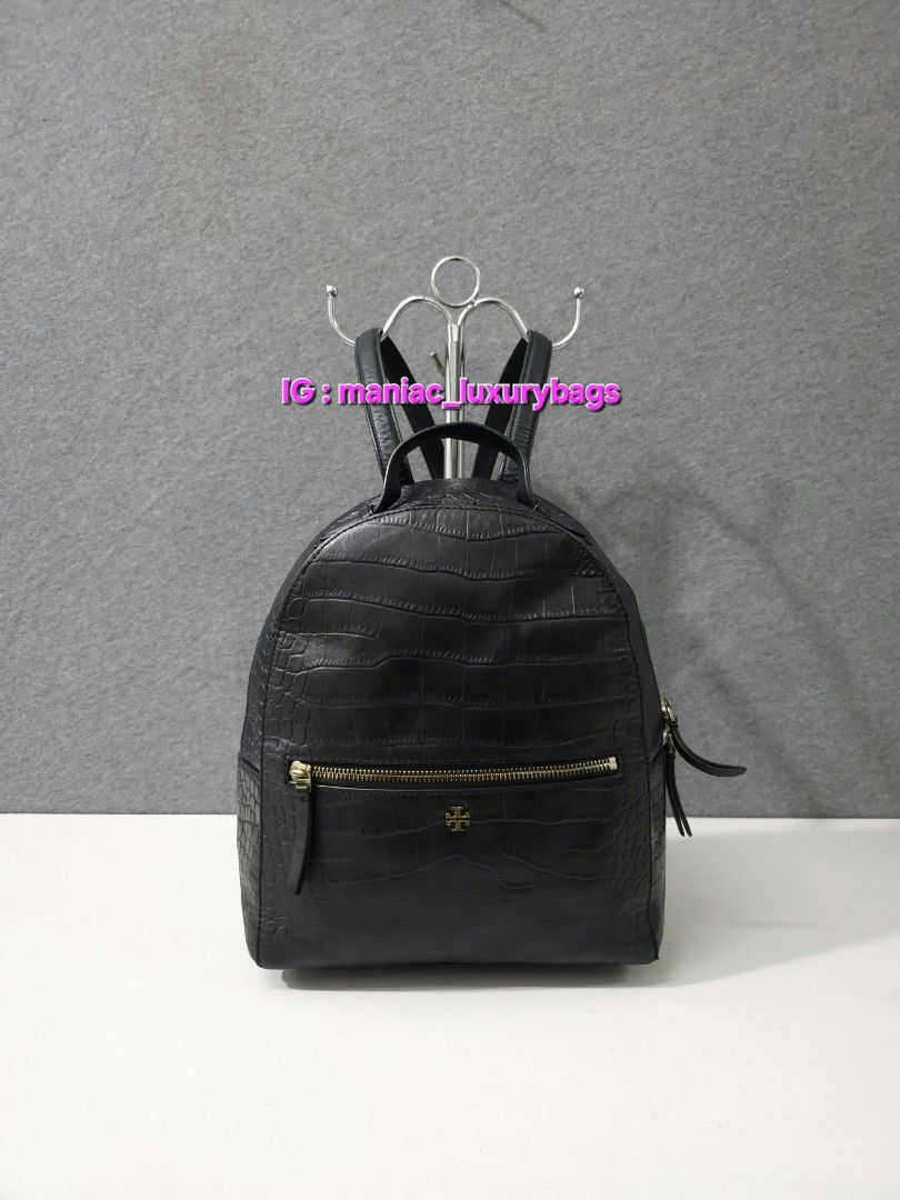 Tory burch croc embossed mini backpack outlet