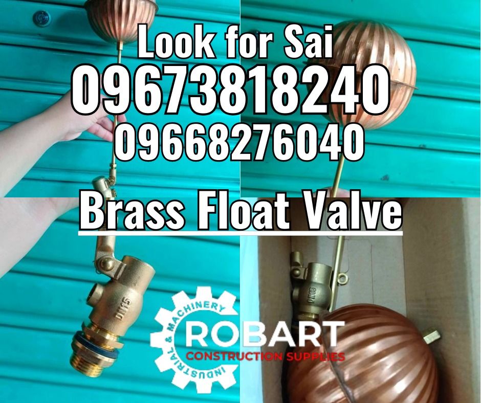 Brass Float Valve (Category: Construction Tools & Equipment) located in Manila. Submitted by sairobart375609 (Listing ID 1337434627, Image 1). Description: Brass Float Valve Size: 1/2" Brand: Fairbanks ROBART CONSTRUCTION SUPPLIES For inquiries: For FAST TRANSACTION: Sai Robart - 09673818240 / 09662708706 Vbr: Robart Sai - 09673818240 sairobart3@gmail. com Office Address: 1405 Yuseco St. Sta. Cruz Manila 7746-6248, 7216-7605 ,7002-2872, 8-6363005