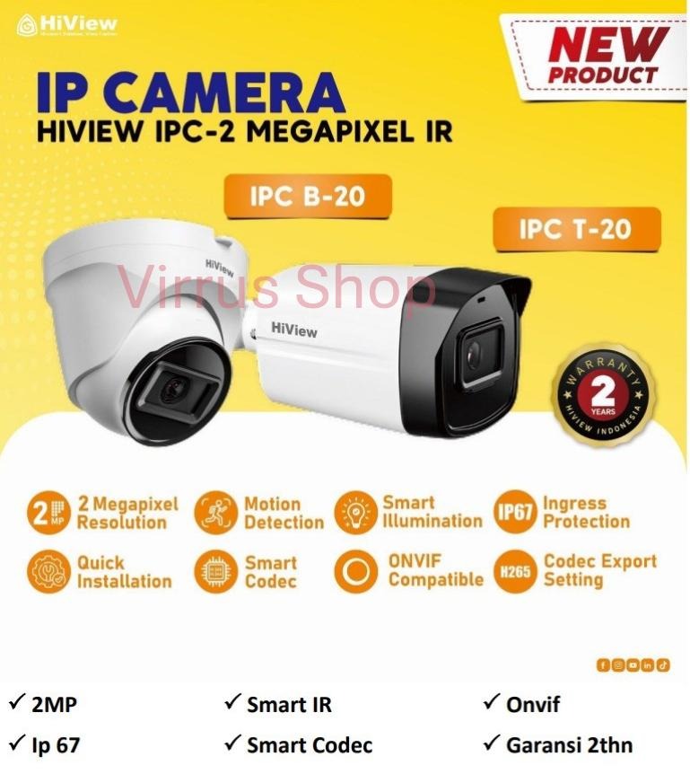 Camera Hiview IP cam 2MP IR B-20 & T-20, Elektronik, Lainnya di Carousell
