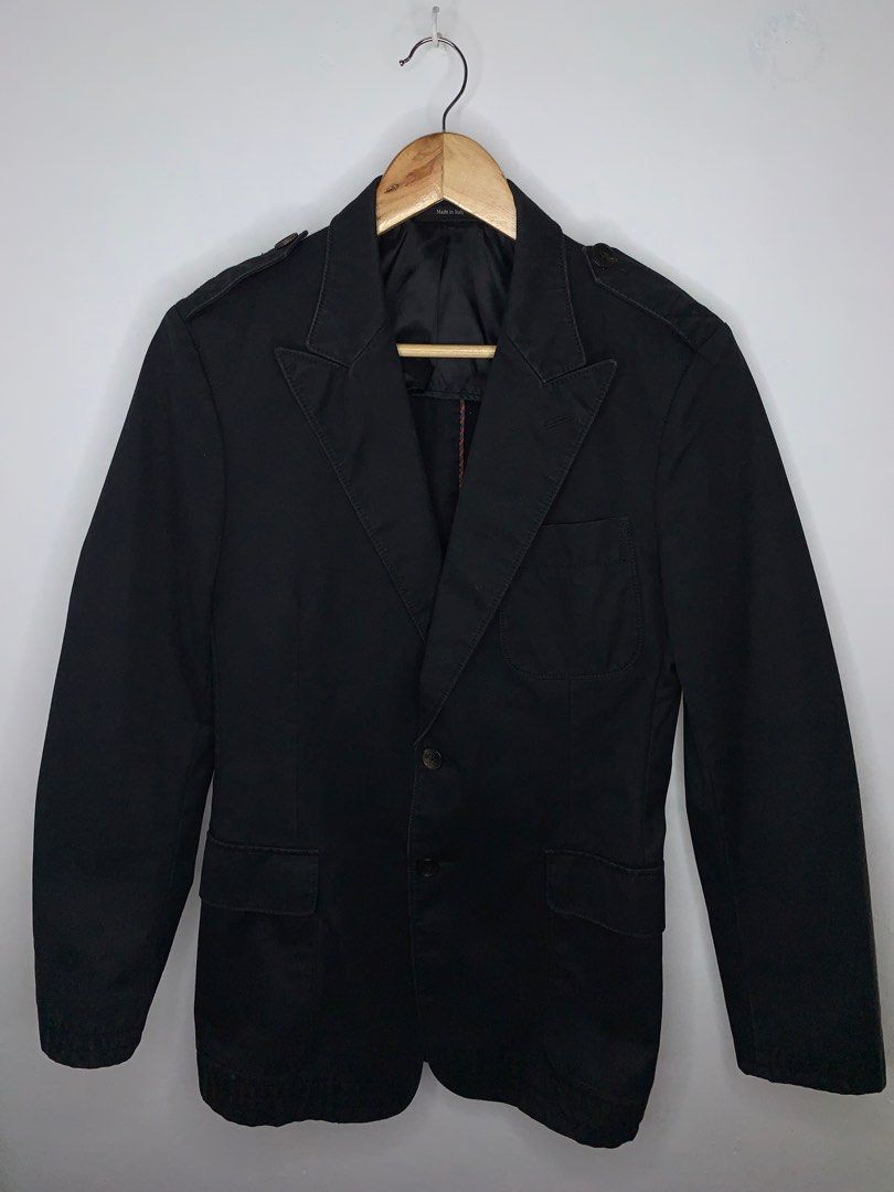 Gucci By Tom Ford Era (Category: Luxury Apparel) located in Binan City. Submitted by hybrid_archival_theory (Listing ID 1337433414, Image 2). Description: Gucci Jacket Tom Ford Era Vintage Size: 46R On tag i just think if its Small size Dimes: 🔽🔽🔽 Bust: 19" Length: 30" Waist: 17" Shoulders: 16" Sleeve Length: 24" Please Check Detailed Photos Posted For Your Referenfe Thanks .