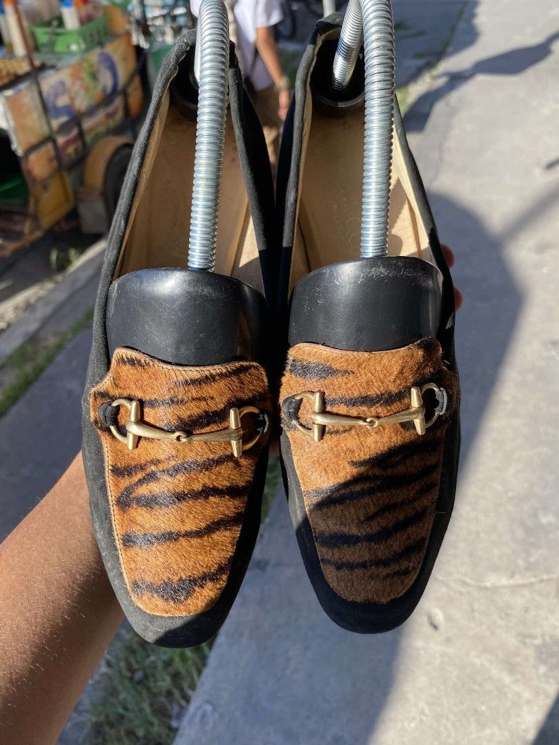 Gucci horsebit leopard loafers