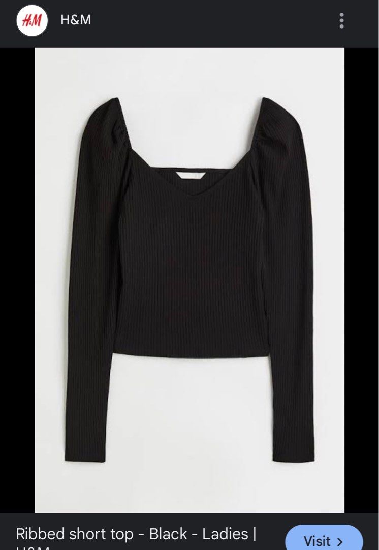 H&M Ribbed Long sleeves Top (Category: Longsleeves) located in Quezon City. Submitted by peachyps (Listing ID 1337448778, Image 1). Description: Very classy when worn. Worn once. .
