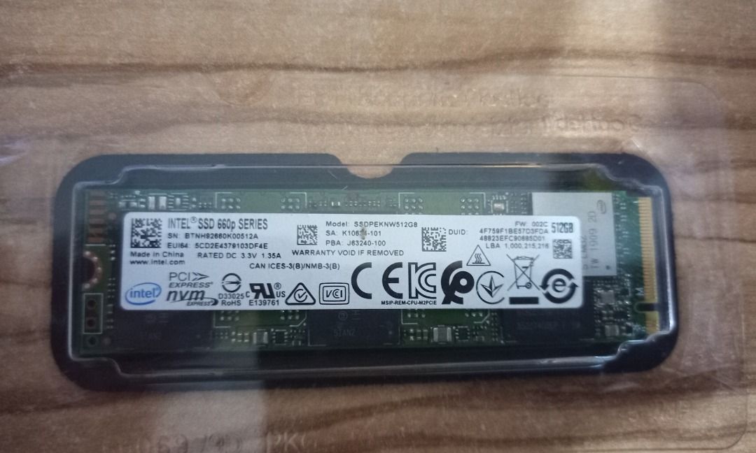 Intel SSD 660P Series 512GB NVME